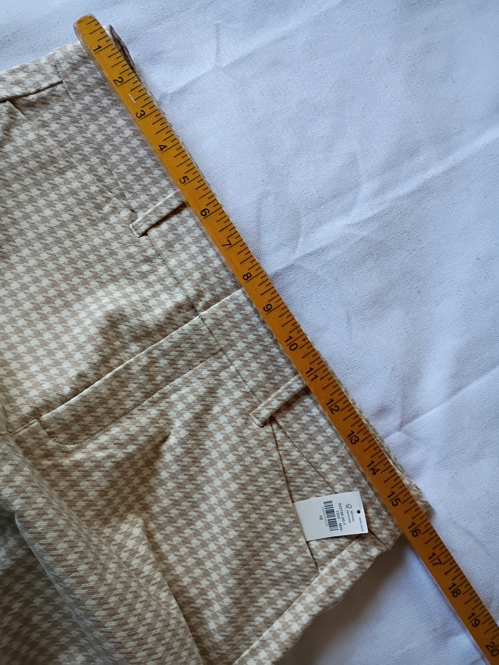 Old Navy Women’s Pixie High Rise Beige Gingham Ankle Pants Size 12 Stretch - Picture 6 of 10